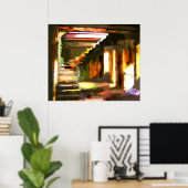 Staanbaan naar een lege kelder poster (Thuiskantoor)