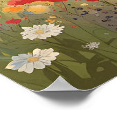 Staand in een veld van de zomer wilde bloemen Prin Poster (Hoek)