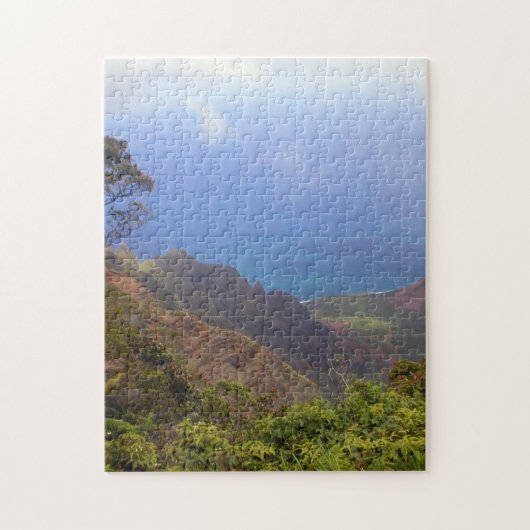 Staand nabij de top van de berg legpuzzel (Verticaal)