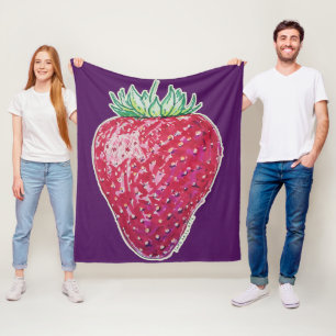 Staande aardbei fleece deken