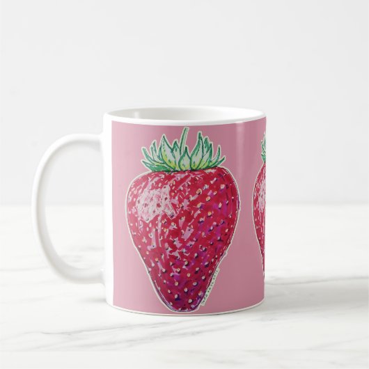 Staande aardbei koffiemok (Links)