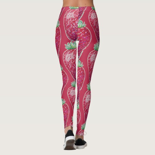 Staande aardbei leggings (Achterkant)