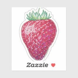 Staande aardbei sticker