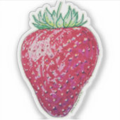 Staande aardbei sticker (Voorkant)