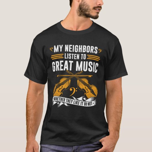 Staande Bas Buren Citeren Dubbele Bas Viool T-shirt (Voorkant)