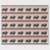 Staande Buffalo Bruin Donker Beige Wrap Paper Cadeaupapier (Vlak)