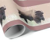 Staande Buffalo Bruin Donker Beige Wrap Paper Cadeaupapier (Rol Hoek)