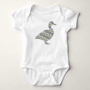 Staande eend met Mallard Duck Diagonaal Patroon Romper