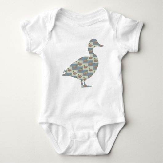 Staande eend met Mallard Duck Diagonaal Patroon Romper (Voorkant)
