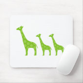 Staande Giraffe (groen) Muismat (Met muis)