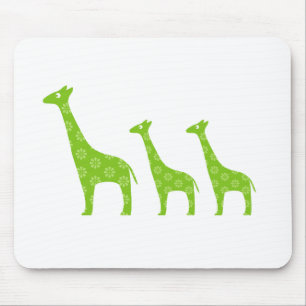 Staande Giraffe (groen) Muismat