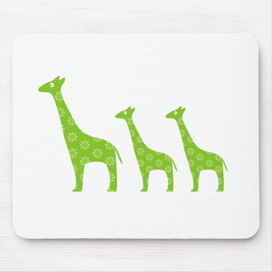 Staande Giraffe (groen) Muismat (Voorkant)