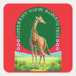staande giraffe vierkante sticker