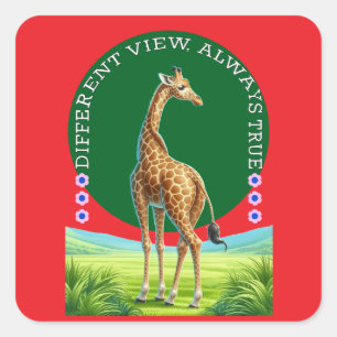 staande giraffe vierkante sticker