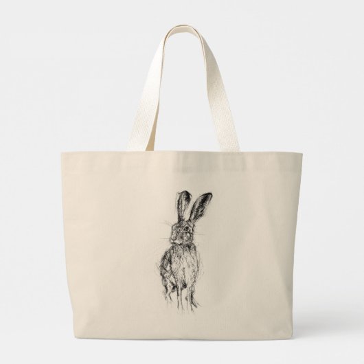 Staande haas grote tote bag (Achterkant)
