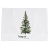 Staande hoge groene dennenboom groot cadeauzakje (Achterkant)