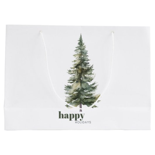Staande hoge groene dennenboom groot cadeauzakje (Achterkant)