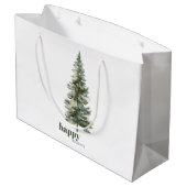 Staande hoge groene dennenboom groot cadeauzakje (Achterkant Gekanteld)