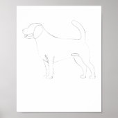 Staande hond One-Line Drawing 1 Poster (Voorkant)
