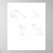Staande hond One-Line Drawing 1