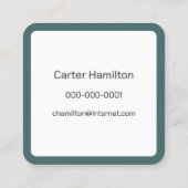 Staande houten surfplank op Ocean Beach Vierkante Visitekaartje (Achterkant)