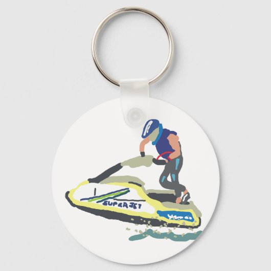 Staande Jet Ski SuperJet Sleutelhanger (Voorkant)