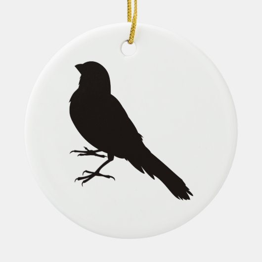 Staande Kanarie Vogel Keramisch Ornament (Voorkant)