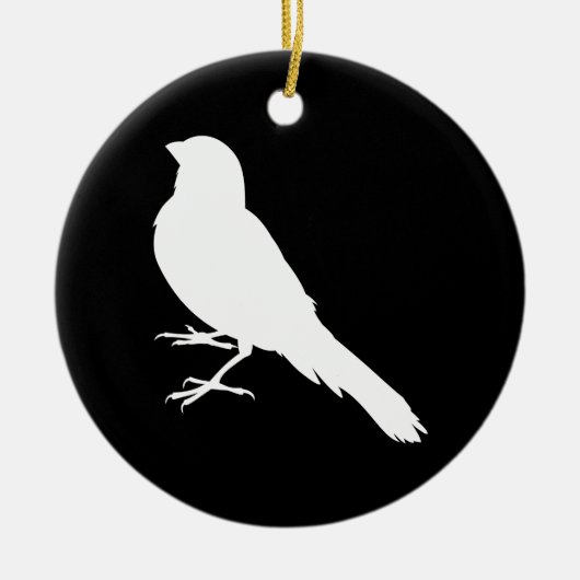 Staande Kanarie Vogel Keramisch Ornament (Voorkant)