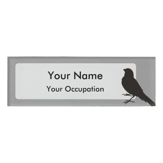 Staande Kanarie Vogel Naambadge (Voorkant)