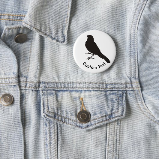 Staande Kanarie Vogel Ronde Button 5,7 Cm (In situ)
