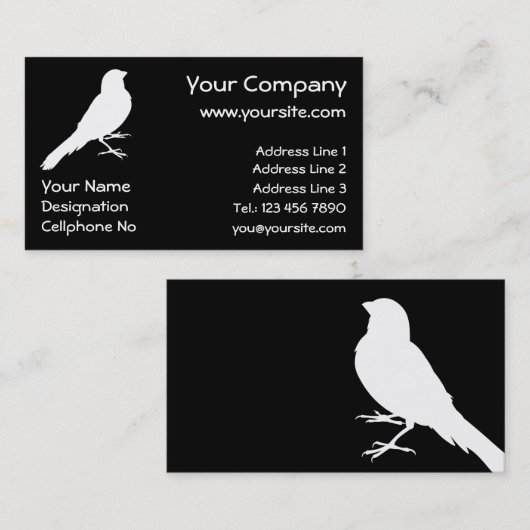 Staande Kanarie Vogel Visitekaartje (Voorkant / Achterkant)