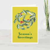 Staande kerst Kaart met Holly (Voorkant)