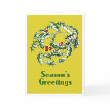 Staande kerst Kaart met Holly