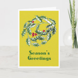 Staande kerst Kaart met Holly