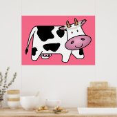 Staande koe met madeliefjes poster (Keuken)
