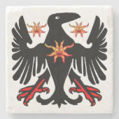 staande kraai stenen onderzetter (Voorkant)