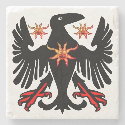 staande kraai stenen onderzetter (Voorkant)