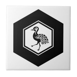 Staande Kraanvogel in Schildpadpatroon Tegeltje
