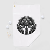 Staande lotusbloem golfhanddoek (Insitu)