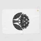 Staande lotusbloem golfhanddoek (Horizontaal)