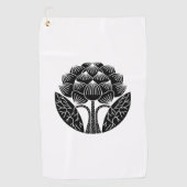 Staande lotusbloem golfhanddoek (Voorkant)