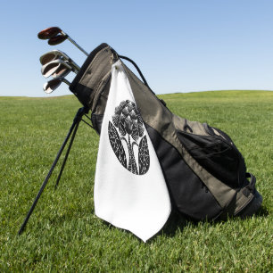 Staande lotusbloem golfhanddoek
