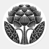 Staande lotusbloem ronde sticker (Voorkant)