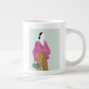 Staande Mode Figuur - Stip Top Grote Koffiekop