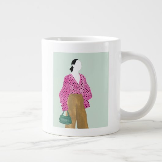 Staande Mode Figuur - Stip Top Grote Koffiekop (Rechts)