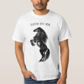 Staande Mustang Paard T-Shirt met Aangepaste Tekst (Voorkant)