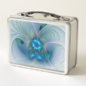 Staande ovaties, abstract blauw turquoise fractaal (Achterkant)