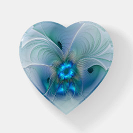 Staande ovaties, abstract blauw turquoise fractaal