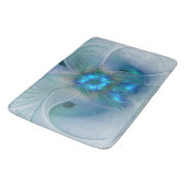 Staande ovaties, abstract blauw turquoise fractaal badmat (Gekanteld)