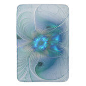 Staande ovaties, abstract blauw turquoise fractaal badmat (Voorkant Verticaal)